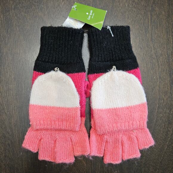 Kate Spade Pop-Top Mittens Women’s One Size Colorblock Convertible Cozycore - Picture 1 of 5